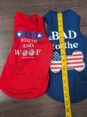 Free Country Red & Blue Patriotic Dog Tanks